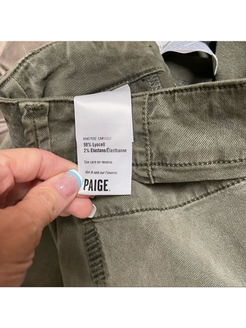 Paige VGUC Carly Wide Leg Pant Size 26 In Vintage Green With Drawstring Waist - Picture 11 of 16